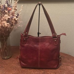 Leather Factory Made In Italy Distressed Leather Hobo